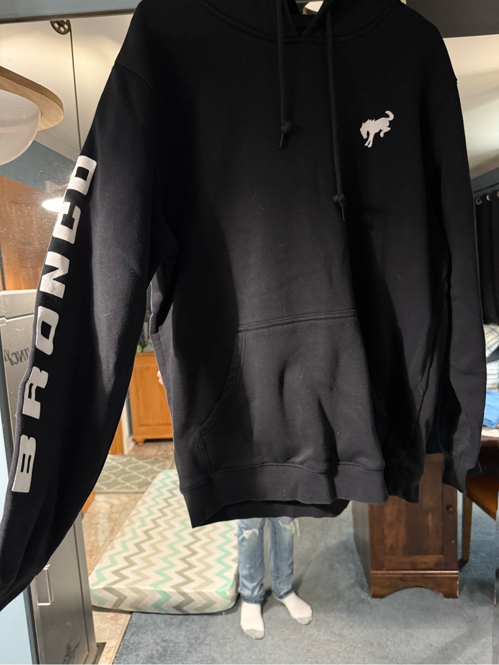 Black Bronco Pullover Hoodie - Black